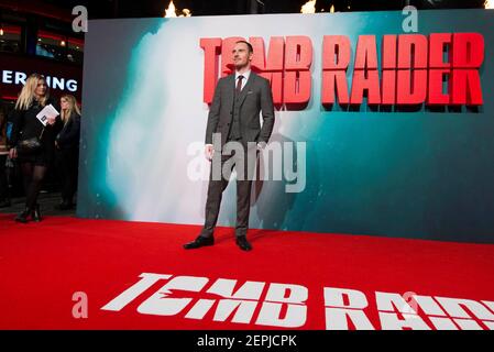 Michael Fassbender participe à la première européenne de Tomb Raider au vue West End, Londres. Date de la photo: Mardi 6 mars 2018. Le crédit photo devrait se lire: David Jensen Banque D'Images