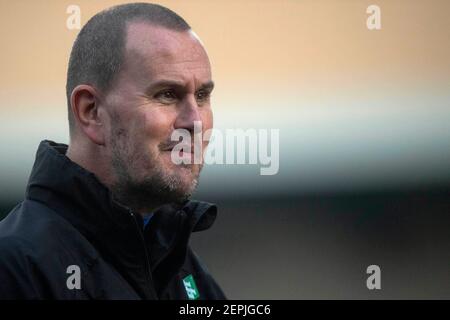 Mark Robinson, directeur de l'AFC Wimbledon, après le match de la Sky Bet League One à Plough Lane, Londres. Date de la photo: Samedi 27 février 2021. Banque D'Images