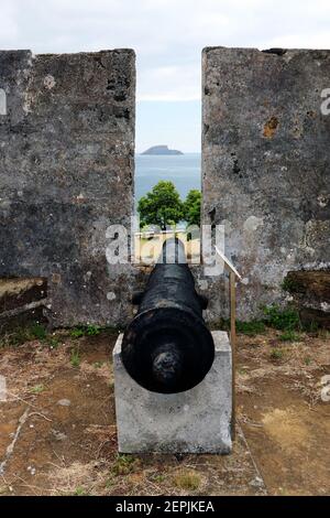 Statue de D. Afonso VI deuxième roi du Portugal sur Monte Brasil Banque D'Images