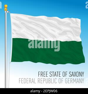Drapeau de l'Etat libre de Saxe, Etat fédéral de l'Allemagne, europe, illustration vectorielle Illustration de Vecteur