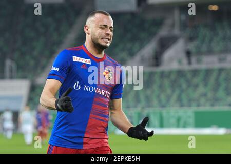 02/27/2021, Saint-Gall, Kybunpark, Soccer Super League: FC St.Gall 1879 - FC Bâle 1893, # 98 Arthur Cabral (Bâle) (Suisse/Allemagne/Autriche/Croatie OUT) Credit: SPP Sport Press photo. /Alamy Live News Banque D'Images