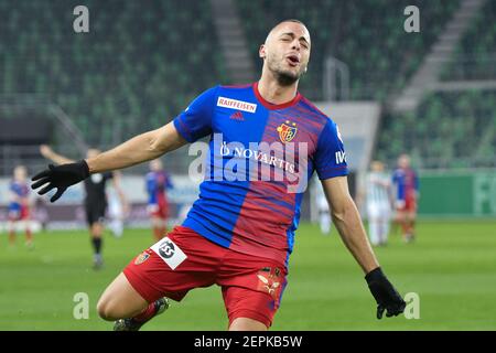 02/27/2021, Saint-Gall, Kybunpark, Soccer Super League: FC St.Gall 1879 - FC Bâle 1893, # 98 Arthur Cabral (Bâle) (Suisse/Allemagne/Autriche/Croatie OUT) Credit: SPP Sport Press photo. /Alamy Live News Banque D'Images