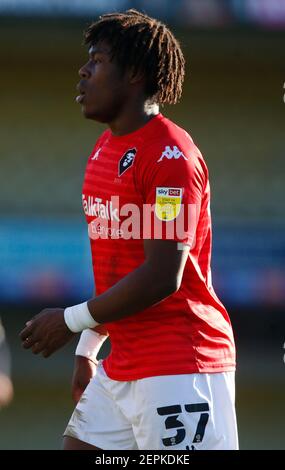 Southend, Royaume-Uni. 27 février 2021. SOUTHEND, ANGLETERRE - FÉVRIER 27 : Brandon Thomas-Asante de Salford City pendant la Sky Bet League 2 entre Southend United et Salford City au Roots Hall Stadium, Southend, Royaume-Uni le 27 février 2021 Credit: Action Foto Sport/Alay Live News Banque D'Images