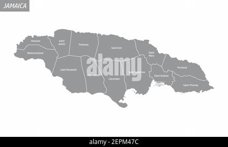 Carte isolée de la Jamaïque Illustration de Vecteur