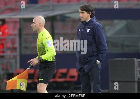 Bologne, Italie. 27 février 2021. L'entraîneur-chef du Latium Simone Inzaghi pendant le match de football italien Serie A Bologna FC S.S. Lazio au stade Renato Dall'Ara de Bologne, Italie, 27 février 2021. PH. Michele Nucci/LiveMedia crédit: Agence de photo indépendante/Alamy Live News Banque D'Images