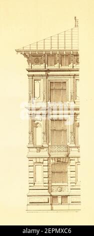 Illustration ancienne de la maison à Stuttgart, XIX siècle. Gravure publiée dans Vergleichende Architektonische Formenlehre par Carl Scholtze, Leipzig, Banque D'Images