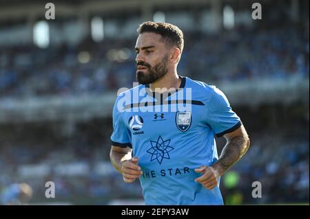 20 février 2021 ; Netstrata Jubilee Stadium, Sydney, Nouvelle-Galles du Sud, Australie ; Australian A League football, Sydney FC contre MacArthur FC ; Anthony Caceres de Sydney Banque D'Images