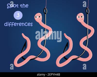 Trouvez les différences. Jeu éducatif d'enfant de repérer les différences Illustration de Vecteur