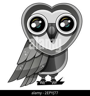 Vecteur d'un motif hibou sur fond blanc, oiseau. Animal. Faune. Illustration vectorielle superposée facile à modifier. Illustration de Vecteur