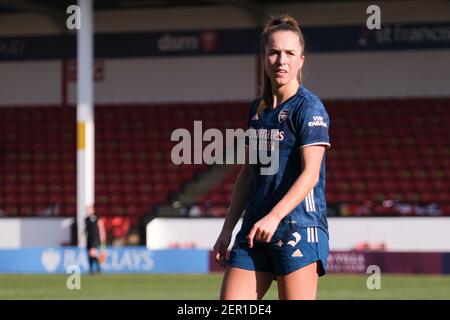 Walsall, Royaume-Uni. 28 février 2021. LIA Warti (#13 Arsenal) en action (gros plan joueur) pendant le match de Super League de FA Womens entre Aston Villa et Arsenal au stade de Banks à Walsall, en Angleterre. Crédit: SPP Sport presse photo. /Alamy Live News Banque D'Images