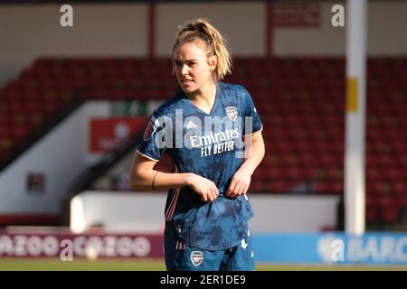 Walsall, Royaume-Uni. 28 février 2021. Jill Roord (#14 Arsenal) en action (gros plan) pendant le match de Super League de FA Womens entre Aston Villa et Arsenal au stade Banks de Walsall, en Angleterre. Crédit: SPP Sport presse photo. /Alamy Live News Banque D'Images