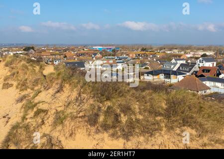 Ville de sable de Camber et dunes de sable, est de sussex, royaume-uni Banque D'Images