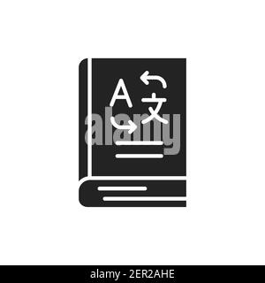Icône de glyphe noir de vocabulaire. Illustration vectorielle Contour du pictogramme Illustration de Vecteur