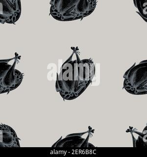 Motif sans couture avec dinde stylisée dessinée à la main Illustration de Vecteur