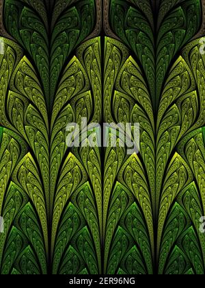 Motif feuilles abstrait Fractal de flamme Banque D'Images