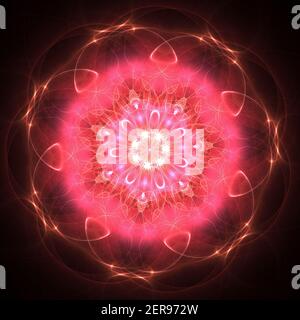 Motif rose Fractal de flamme Banque D'Images