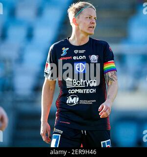 Norrkoping, Suède. 28 février 2021. Nilla Fischer (#5) capitaine à Linkoping, lors d'un match de la coupe suédoise entre IFK Norrkoping et Linkoping à Platinumcars Arena à Norrkoping Credit: SPP Sport Press photo. /Alamy Live News Banque D'Images