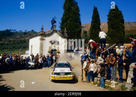 01 Mikkola Hannu (fin), Hertz Arne (swe), Audi Sport, Audi Quattro A2, action pendant le Rallye de Portugal - Vinho do Porto 1984, 3e tour du Championnat du monde de rallye 1984, du 6 au 10 mars 1984 à Estoril, Portugal - photo Gilles Levent / DPPI Banque D'Images