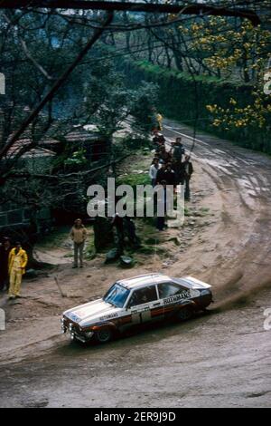 MOTORSPORT - WRC 1980 - RALLYE DE PORTUGAL - ESTORIL (por) - 05 AU 09/03/1980 - PHOTO : DPPI - Hannu Mikkola (fin) / Arne Hertz (fin) - Ford Escort RS GR4 - action Banque D'Images