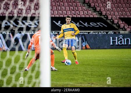 Herning, Danemark. 28 février 2021. Mikael Uhre (11) de Broendby SI on le voit pendant le match 3F Superliga entre le FC Midtjylland et Broendby SI à MCH Arena à Herning. (Crédit photo : Gonzales photo/Alamy Live News Banque D'Images