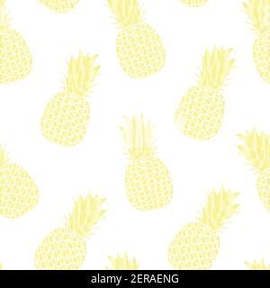 Motif vectoriel sans couture avec ananas Illustration de Vecteur