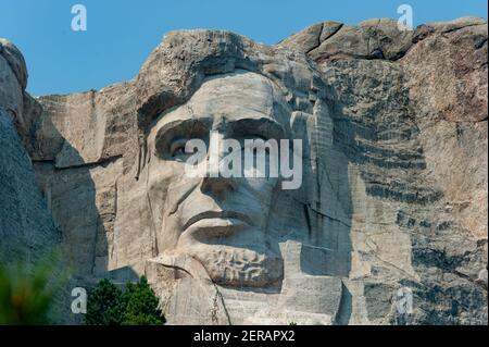 Présentation du président Abraham Lincoln sur le mont Rushmore Banque D'Images