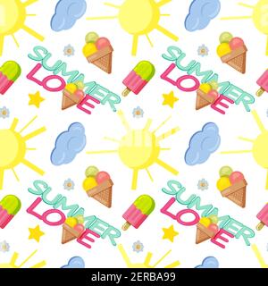 motif estival amusant sans coutures Illustration de Vecteur