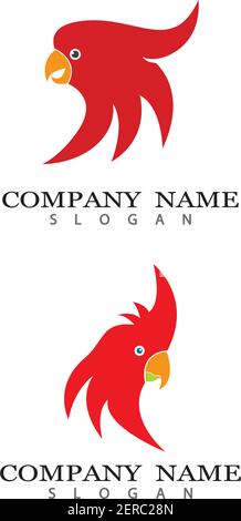 Modèle de logo Parrot dessin d'illustration d'icône vectorielle Illustration de Vecteur