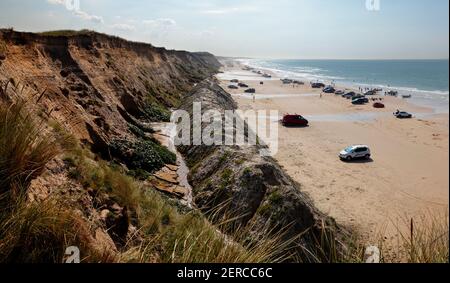 plage à Nørre Lyngby, Danemark ; Nørre Lyngby Klint, Danmark Banque D'Images