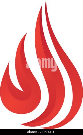 Feu flamme Modèle Logo Icône vecteur Pétrole, gaz et énergie concept logo Illustration de Vecteur