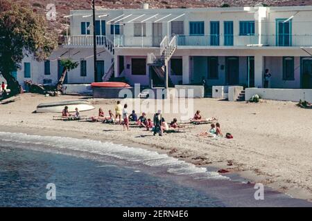 Balayage d'archives de Palma Majorque environ 1975. Une plage tranquille à la périphérie de Palma Banque D'Images