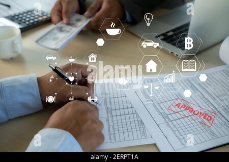 homme dollars corruption d'argent analyse de croissance profit fonds financiers de commerce Et change de devises dollars américains corruption concept Banque D'Images