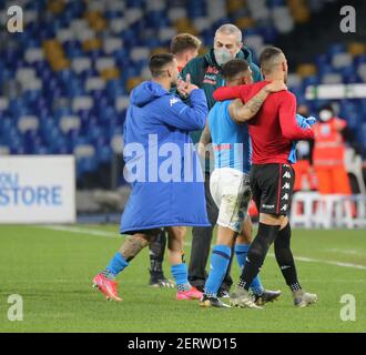 Naples, Campanie, Italie. 28 février 2021. 28/02/2021 Napoli, Stadio Diego Armando Maradona, incontro di calcio valevole per il Campionato di série A 2020/21 tra SSC Napoli vs FC Benevento.in foto: LORENZO IS ROBERTO INSIGNE crédit: Fabio Sasso/ZUMA Wire/Alay Live News Banque D'Images