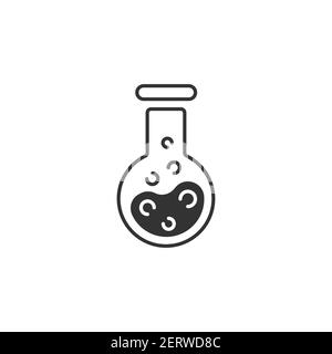 Icône vectorielle d'une fiole de laboratoire. Expérience et analyse chimiques. Contour modifiable. Illustration de Vecteur