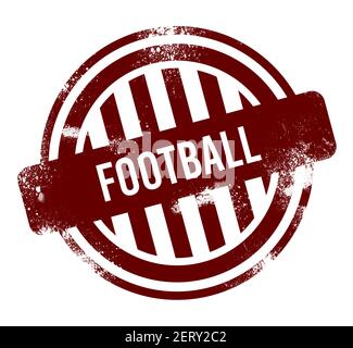 Football - bouton rond rouge grunge, timbre Banque D'Images