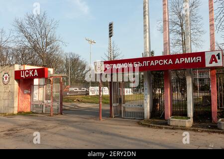 Stade de l'armée bulgare et stade de football de l'équipe de football de CSKA Sofia dans la 'Borisova Gradina' à Sofia, Bulgarie, Europe de l'est Banque D'Images