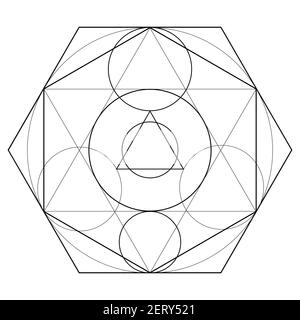 Signe alchimique, signe de transmutation isolé sur fond blanc Illustration de Vecteur