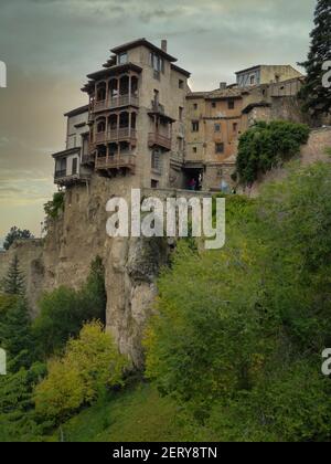 Le Casas Colgadas (maisons suspendues) est un complexe de maisons situé à Cuenca, Castilla la Mancha, Espagne. Banque D'Images