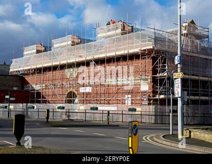 Le Market Hall de Goole, en cours de rénovation, East Yorkshire, Angleterre, Royaume-Uni Banque D'Images