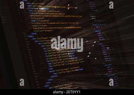 html front-end web développement du langage de programmation pour le codage de site web. mix media background Banque D'Images