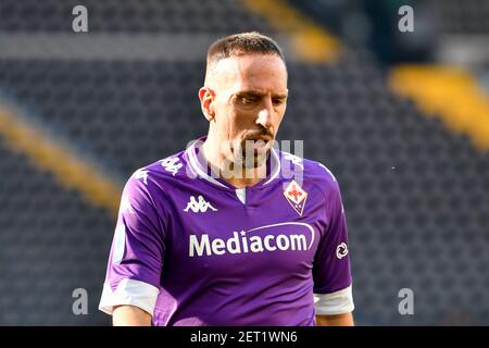 Franck Ribery (ACF Fiorentina) pendant Udinese Calcio vs ACF Fiorentina, football italien Serie A match à Udine, Italie, février 28 2021 Banque D'Images