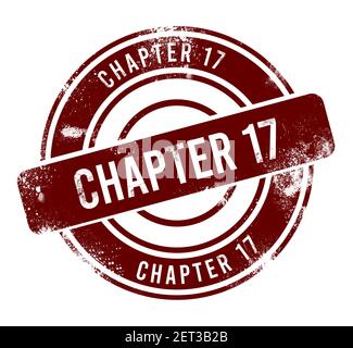 Chapitre 17 - bouton rond rouge de grunge, timbre Banque D'Images
