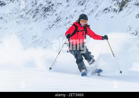 Ski et freeride dans la région du Mont blanc Banque D'Images