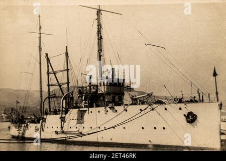 Russie - VERS 1910-1917: Le destroyer navire militaire de la Marine impériale russe. Les destroyers ont également participé à la première Guerre mondiale et au civil russe Banque D'Images