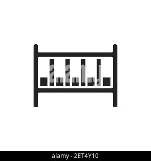 Icône de la ligne de couleurs du berceau pour bébé. Elément vectoriel isolé. Illustration de Vecteur