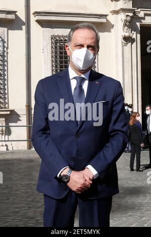 Rome, Italie. 1er mars 2021. L'Undesecretaire de l'édition Giuseppe Moles arrive au Palazzo Chigi pour la cérémonie d'assermentation des Vice-ministres et des Undesecretaires du nouveau Gouvernement. Rome (Italie), 1er mars 2021 photo Samantha Zucchi Insidefoto crédit: Insidefoto srl/Alay Live News Banque D'Images