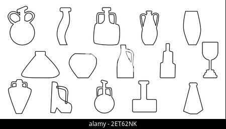 Les vases Utline définissent l'illustration du vecteur isolé Illustration de Vecteur