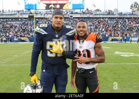 December 9, 2018..Cincinnati Bengals defensive end Sam Hubbard #94 during  the Cincinnati Bengals vs Los Angeles Chargers at Stubhub Center in Carson,  Ca on December 9, 2018. (Photo by Jevone Moore)(Credit Image: