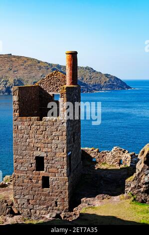 crown engines maisons à botallack dans cornwall angleterre Banque D'Images