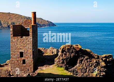 crown engines maisons à botallack dans cornwall angleterre Banque D'Images